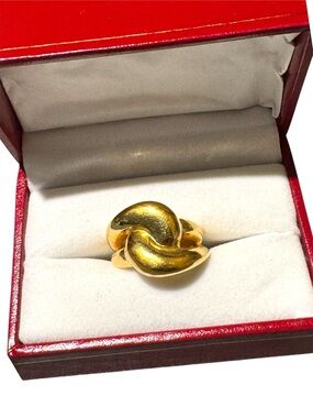 Polished 14k Gold Italy Twisted Knot Ring for Women